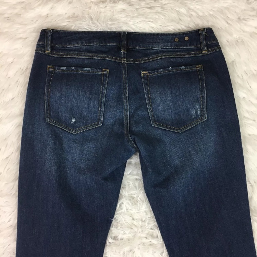 CAbi Slim Boyfriend Jeans Size 6 Distressed Dark - Picture 5 of 8